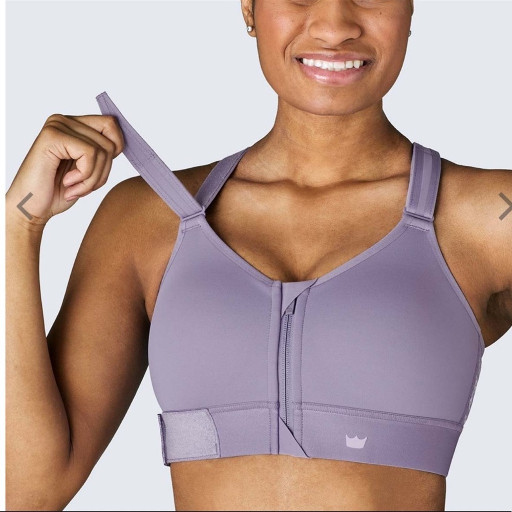 SHEFIT Lavender Front-Zip High Support Sports Bra